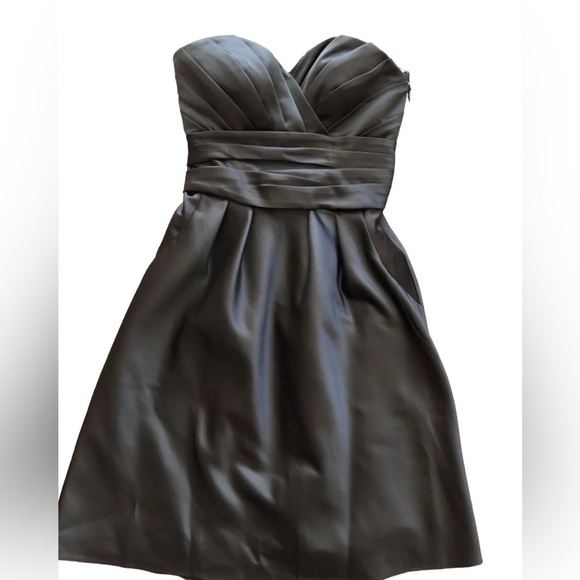 Bill Levkoff Strapless Black Satin Formal Dress - Picture 5 of 8